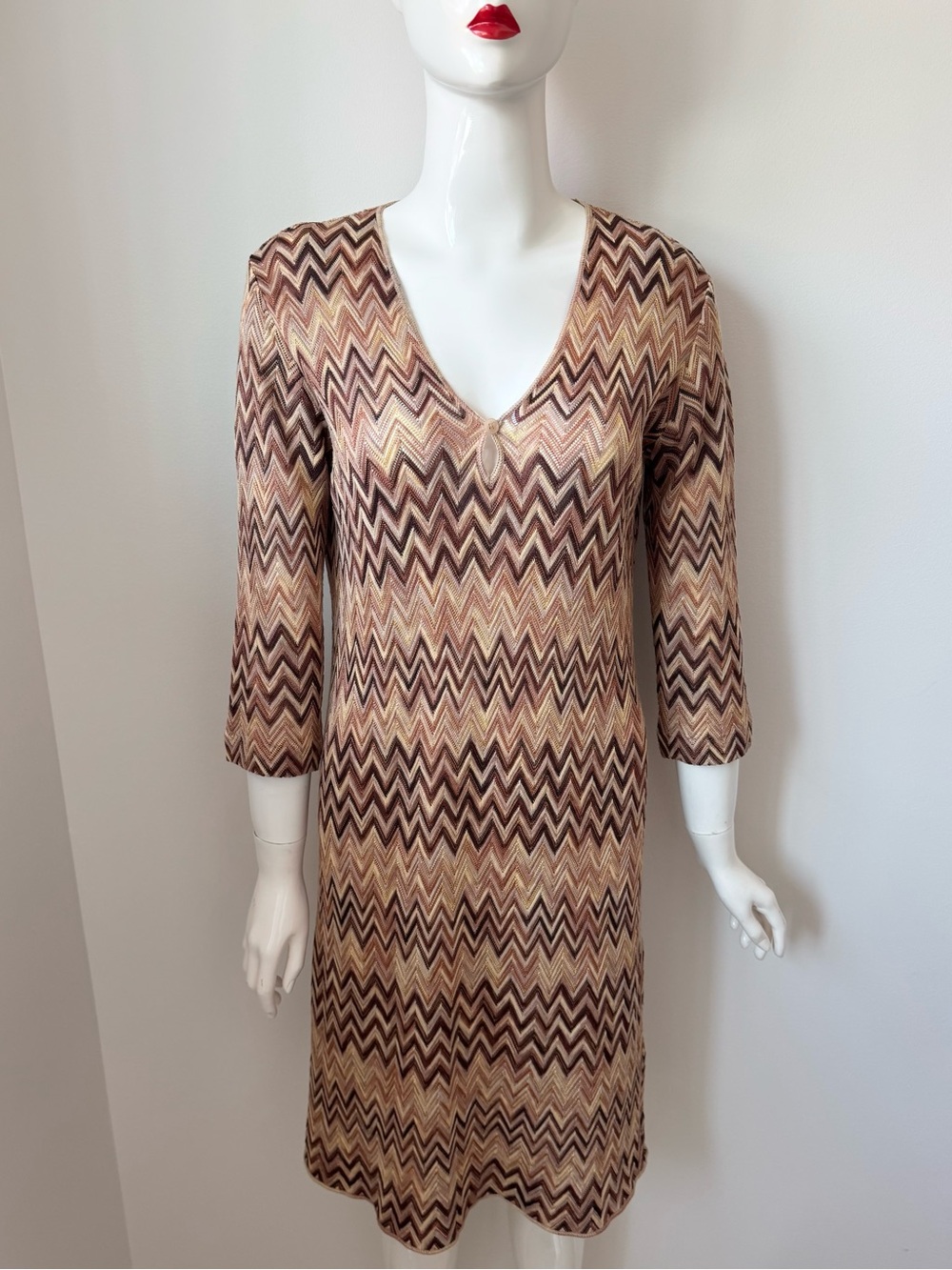 Missoni chevron knit woven zigzag dress